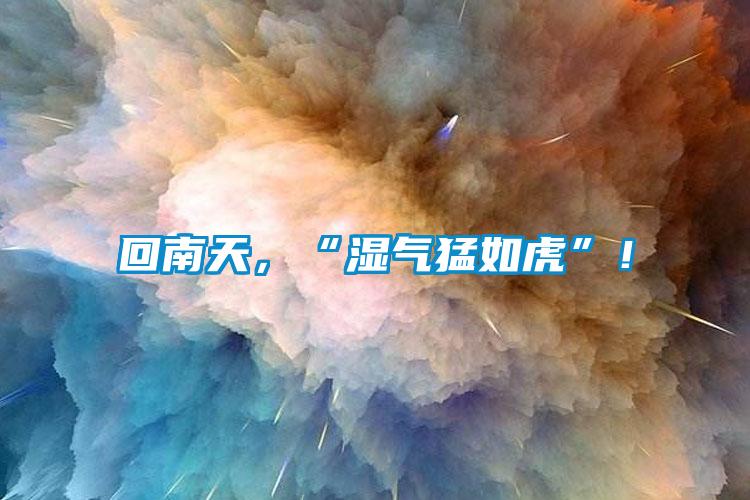 回南天，“濕氣猛如虎”！