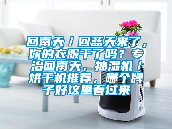 回南天／回藍天來了，你的衣服干了嗎？專治回南天，抽濕機／烘干機推薦，哪個牌子好這里看過來