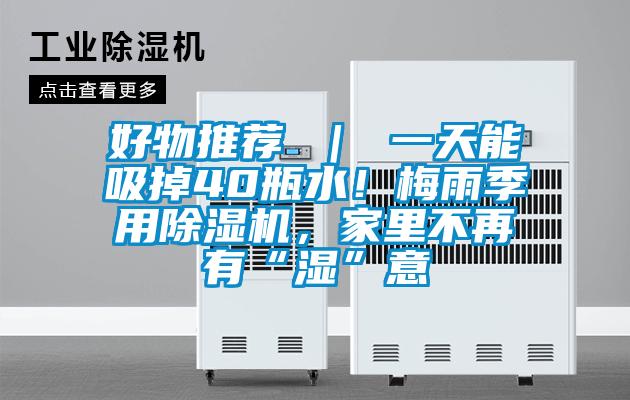 好物推薦 ｜ 一天能吸掉40瓶水！梅雨季用除濕機，家里不再有“濕”意